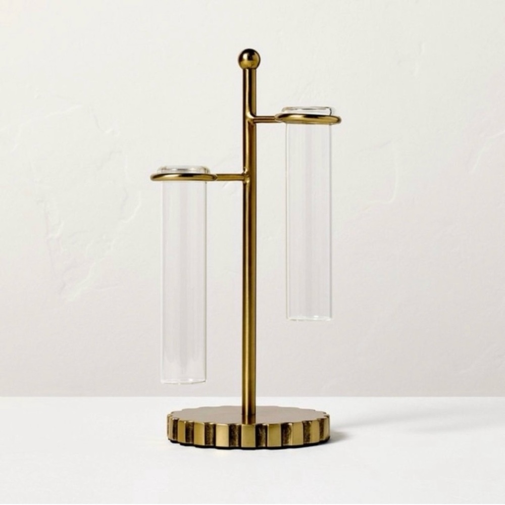 3pc Test Tube Flower Bud Vase Brass - Hearth & Hand Magnolia